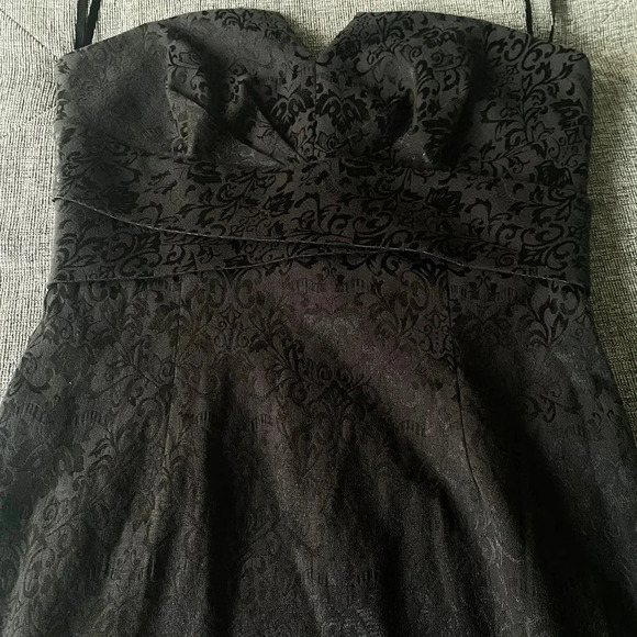 White House Black Market Dresses & Skirts - White House Black Market Strapless LBD Cocktail Dress Jacquard Black Size 2